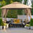  10 Ft. W x 10 Ft. D Iron Patio Gazebo with Arc Shape Top-97002132