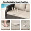 Ensemble de conversation de patio en osier 4 pièces avec canapé 3 places, 2 chaises, table basse et coussin beige-755177514