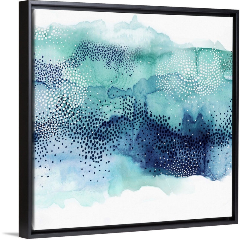 «Hidden in Waves II» par PI Studio - reproduction d'art sur toile, H 14 po x l 14 po x P 1,75 po, Cadre flottant noir