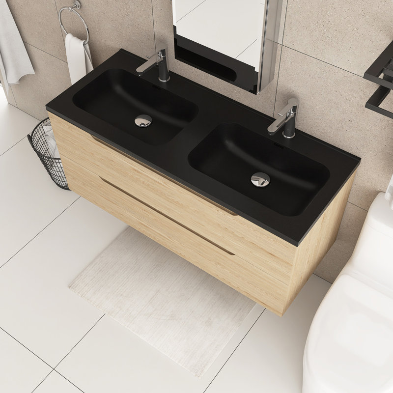 Meuble-lavabo mural 48 po avec panneau de particules