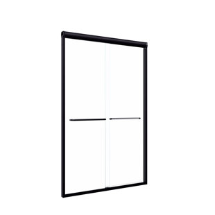 72x48" Frameless Shower Door with Waterproof Seal & Dual-Purpose Handle, 6mm Tempered Glass & Silent Rollers