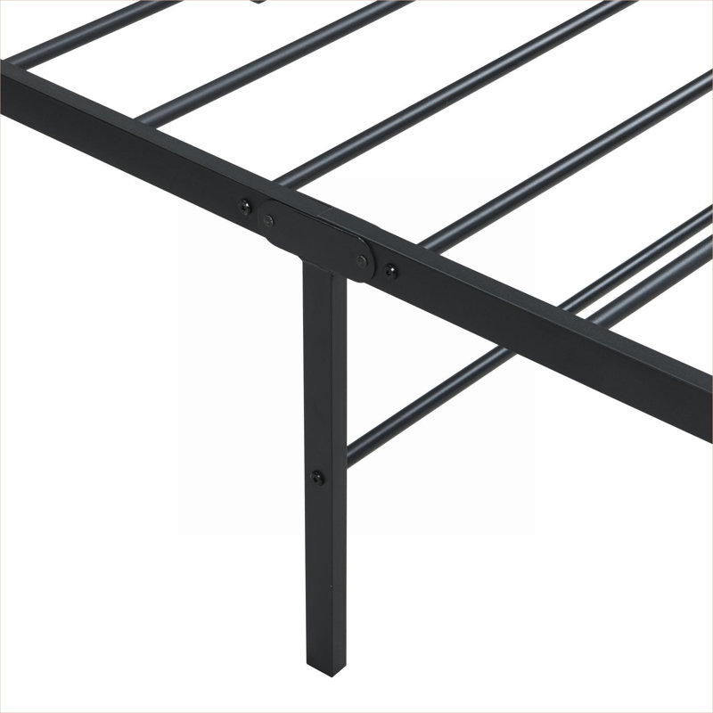 Structure de lit plate-forme robuste à profil bas, support de poids simple à assemblage rapide de taille simple, métal noir élégant