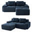 Canapé d'angle modulaire moderne Ironwood de 82 po en forme de L avec pouf amovible, revêtement en velours côtelé haut de gamme, canapé 2 places avec assise profonde, design capitonné et base antidérapante, aucun assemblage requis-1473275243