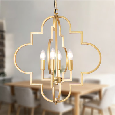 Darissa 4 - Light Dimmable Lantern Geometric Chandelier