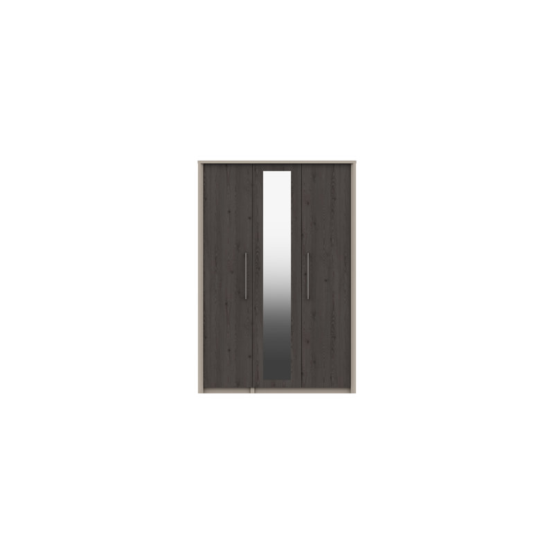 Wyman 3 Door Manufactured Wood Wardrobe, Fired Earth/Anthracite Larch