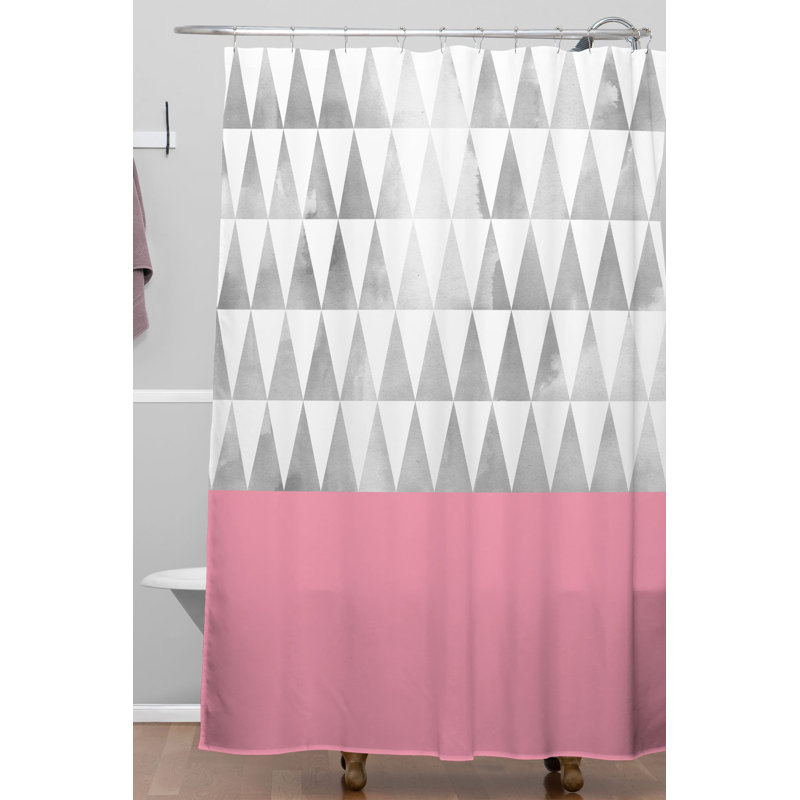 Rideau de douche simple en polyester triangles georgiana paraschiv