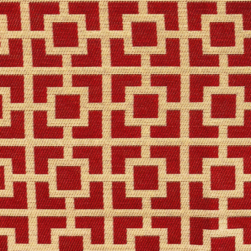 Coussin Uptown, 12 po x 20 po, Rouge/beige
