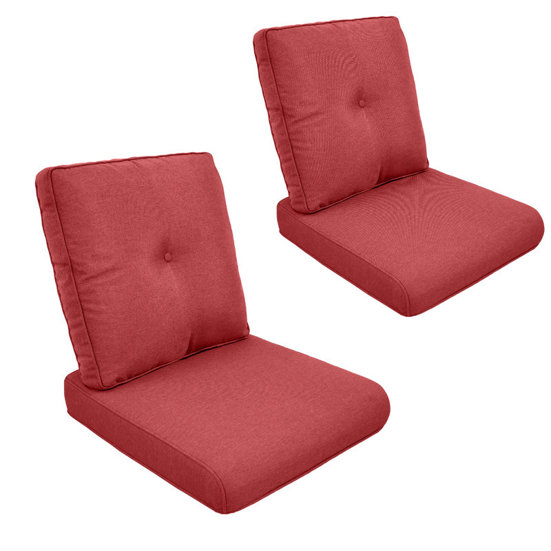 Coussins de remplacement pour siège/dossier de mobilier d'extérieur Allo 22 po L x 25 po P, 2, Rouge