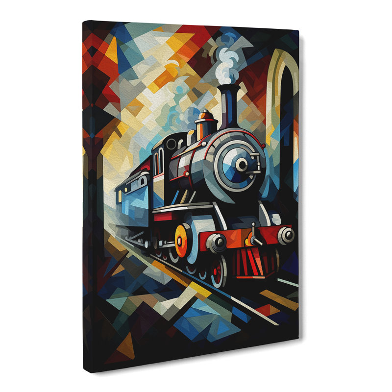 Steam Train Cubism No.3 - Print, 76cm H x 50cm W x 3cm D