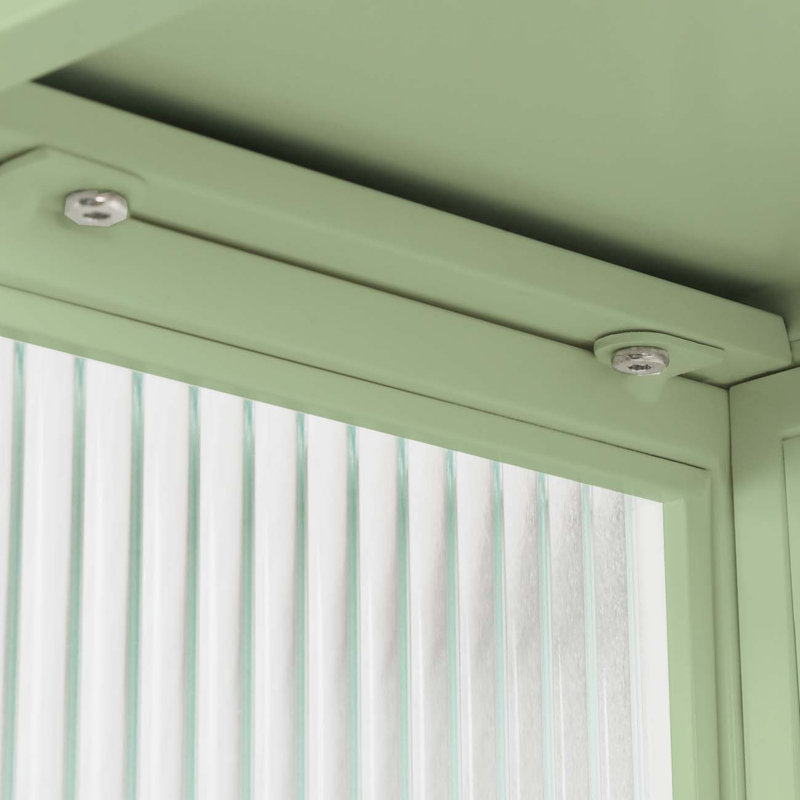 Arnfinnur Wall Cabinet with Featuring Two-tier Enclosed Storage, Green