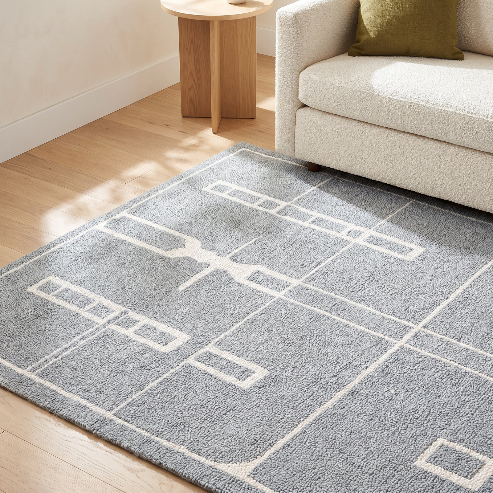 Murcia Hand-Woven Abstract Wool Rug, Rectangle 8' x 10'
