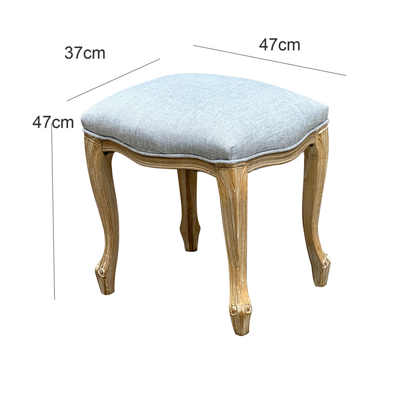 Solid + Manufactured Wood Accent Stool, Grey