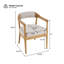 Structure en bois avec chaises rembourrées avec accoudoirs (ensemble de 2), naturel et beige