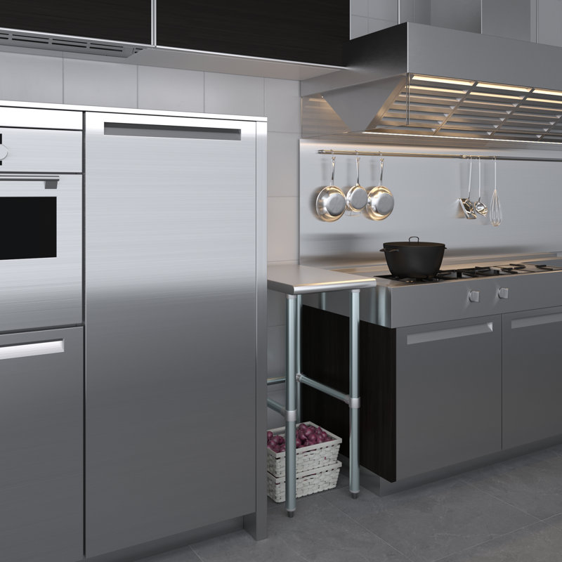 Table de travail en acier inoxydable, H 35 po x L 15 po x L 24 po