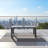 44" X 22" All-Weather Aluminum Outdoor Gray Coffee Table With Tempered Glass Top