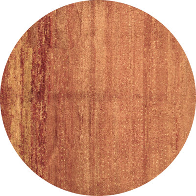 Tapis rond beige / rouge en laine et polyester tissé à la machine 8 pi Abstract