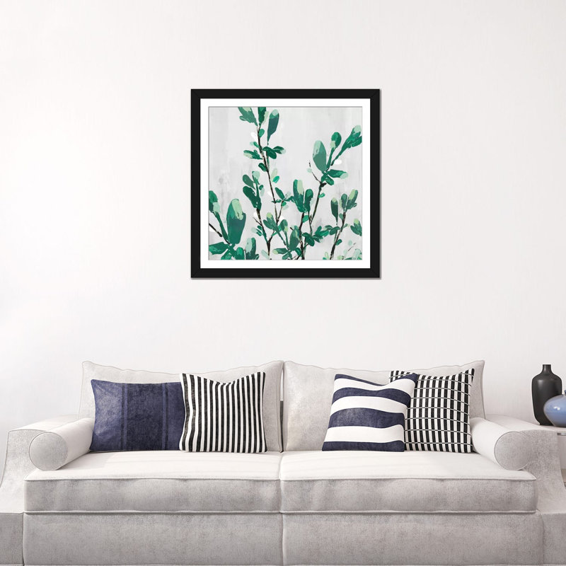 «The Branch I», reproduction sur toile, Papier beaux-arts encadré noir, H 24 po x l 24 po x P 1 po, Blanc