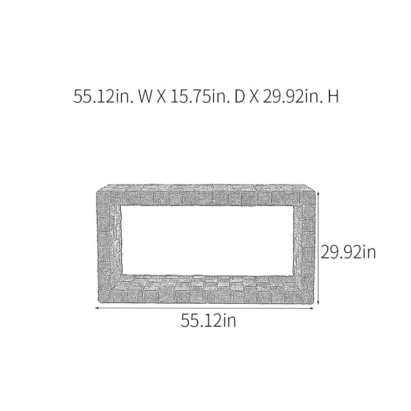 Console moderne minimaliste, H 29,92 po x l 55,12 po x P 15,75 po