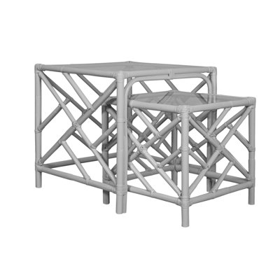 Chippendale Glass Top Nesting Tables