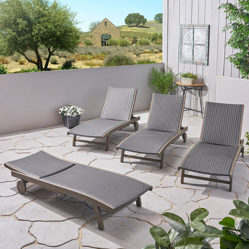 Chaise longue inclinable Kingstignt, Cadre gris / Coussin gris
