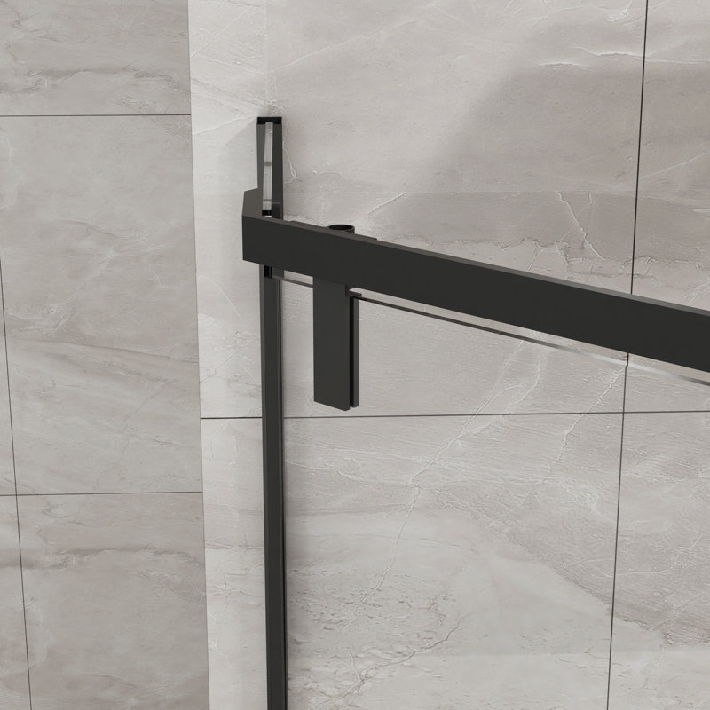 - Cabine de douche anglaise - 36 x 36 x 72, noir mat, verre trempé transparent, chevilles en acier inoxydable 304, vis à tête ovale 36 x 36 x 72