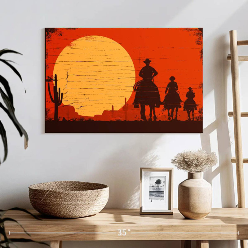 Lelar Cowboys Riding In The Desert, 16" H x 24" W