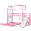 Lit superposé en métal avec glissade, échelle, lumière DEL, rideau et armoire de rangement, rose-1293687693-1293687795