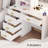 Modern Style 74.4"h Vanity Desk With Led Lighted Mirror And Power Outlet,makeup Vanity Table With Drawers And Open Cubies And Cabinets, White