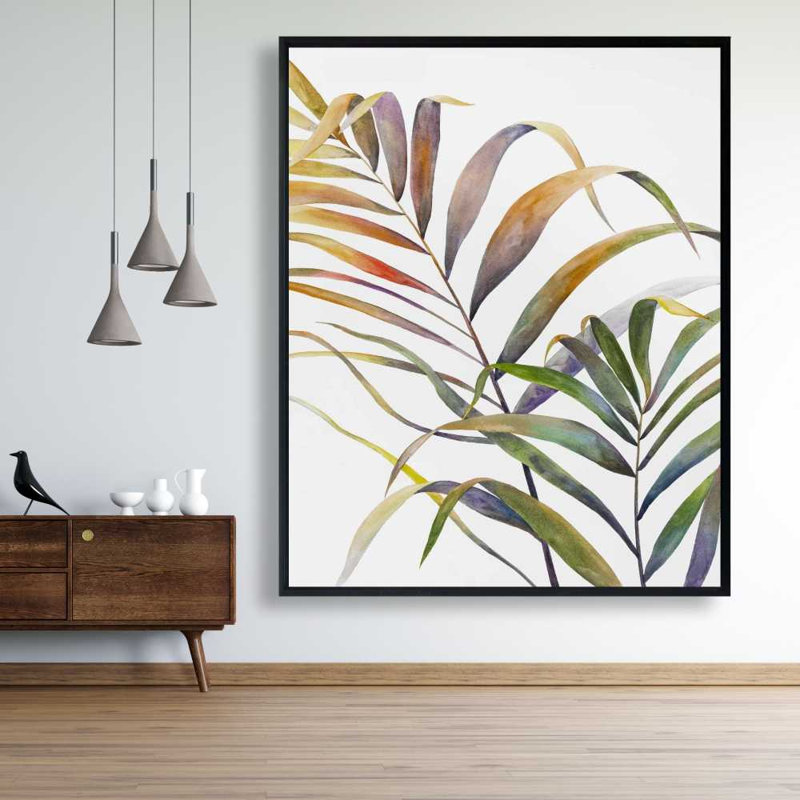 Aquarelle, feuilles de palmier tropicales