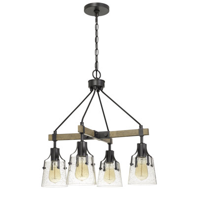 Lustre cylindrique unique à 4 lumières Payson
