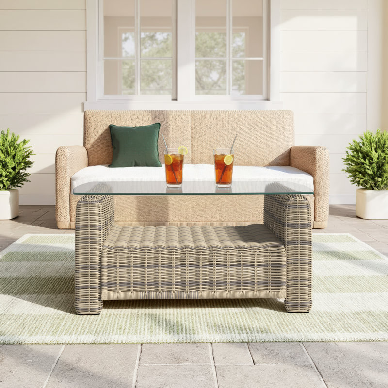 Whitley Rectangular Wicker Outdoor Coffee Table , 39.5'' in. W 26.25'' in. D