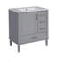 Meuble-lavabo de 30 po avec lavabo simple en céramique, porte à fermeture en douceur et tablette intégrée-1113088991
