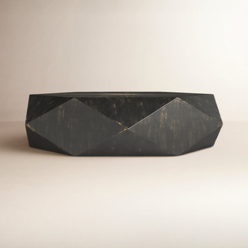 Kane Coffee Table, Worn Black, 14" H x 50" L x 50" W