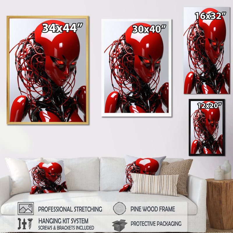 «Beastly Robot I» sur toile, Toile tendue, 32" H x 24" W