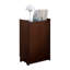 Bureau d'ordinateur pliable en bambou avec structure en métal, table d'écriture peu encombrante pour petits espaces au fini noyer