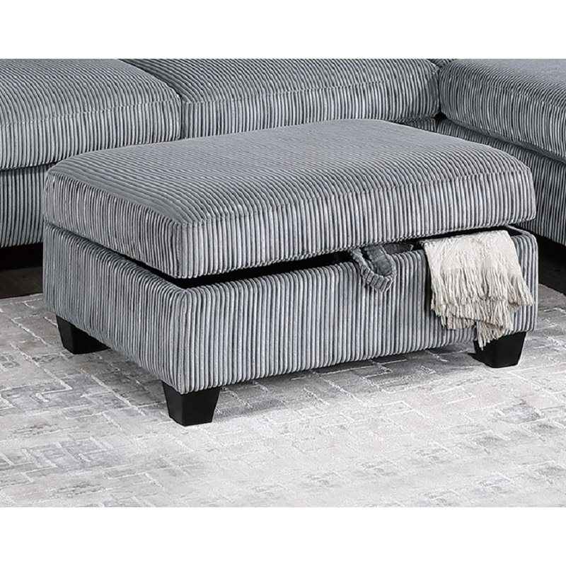 Fog Corduroy Sectional - Chaise, , With Pillows L-shaped In