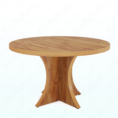 Wood Dining Table, 47.24 Inches Round Kitchen Table For 4