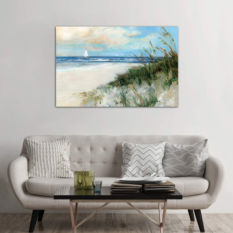 «Oak Island Sunrise» par Sally Swatland - reproduction d'art, H 40 po x l 60 po x 1,5 po, Toile tendue