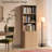 71" Oak Bookcase With Doors, 5-tier Fluted Tall Bookshelf With Storage For Home Office, Living Room-317914021