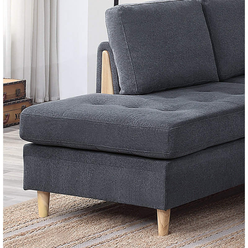 Upholstered L-Shaped Sectional Reversible