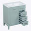 Ensemble de meuble-lavabo 30 po avec lavabo, armoire de salle de bain verte avec tiroirs, structure solide et panneau de fibres à densité moyenne (ancien numéro de référence: N725S999222F)