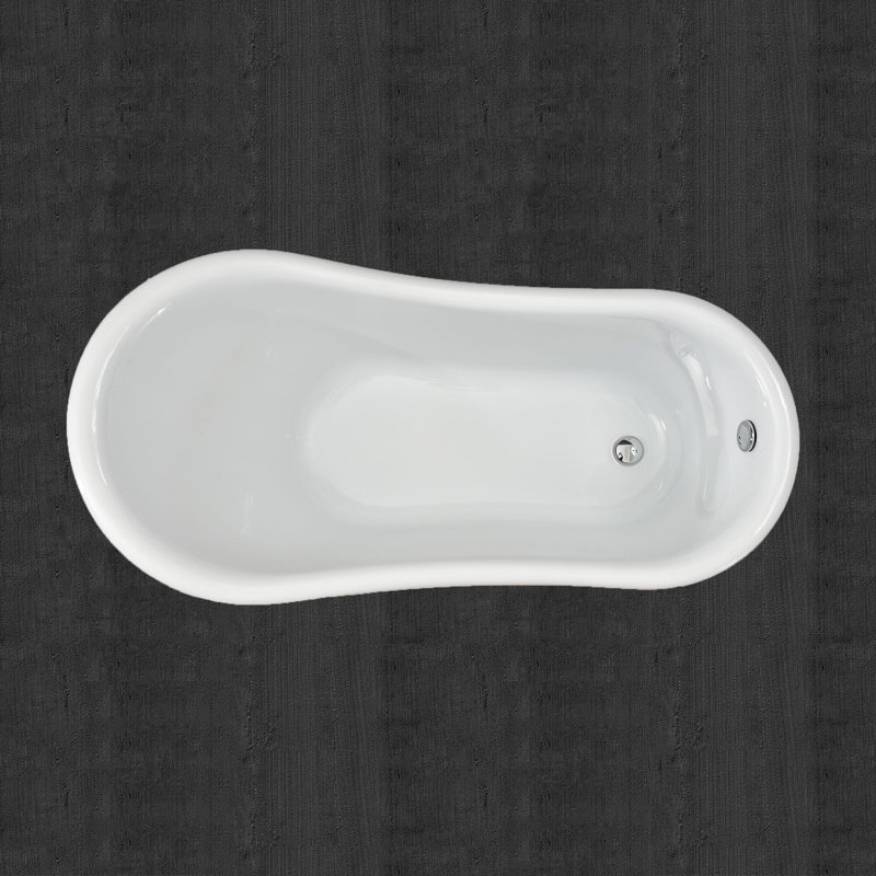 59" x 31" Clawfoot Soaking Acrylic Bathtub, Chrome
