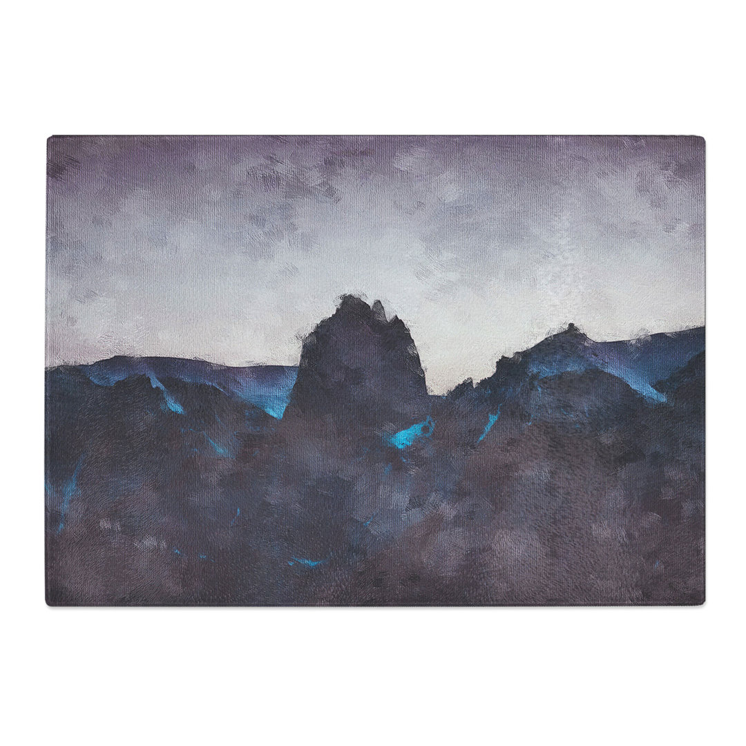 Tempered Glass Dusky Mountains Chopping Board