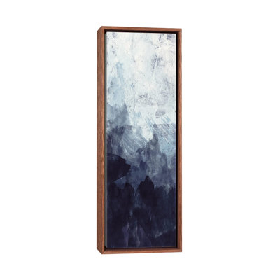 Blue Flow II 1 Piece Single Picture Frame and Floater Frame Panoramic Painting on Canvas