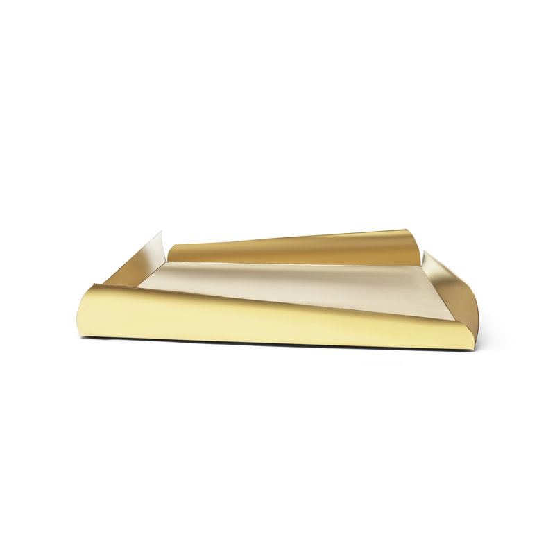 Plateau oblong Mercer41, H 1 po x l 16,5 po x P 11,5 po, Or