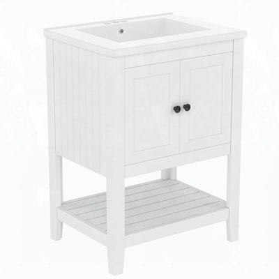 Meuble-lavabo en bois massif