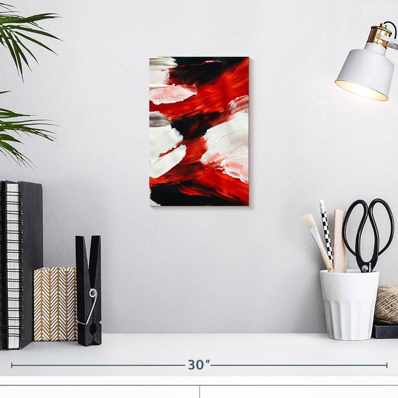 Avery Red Abstract, 12" H x 8" W