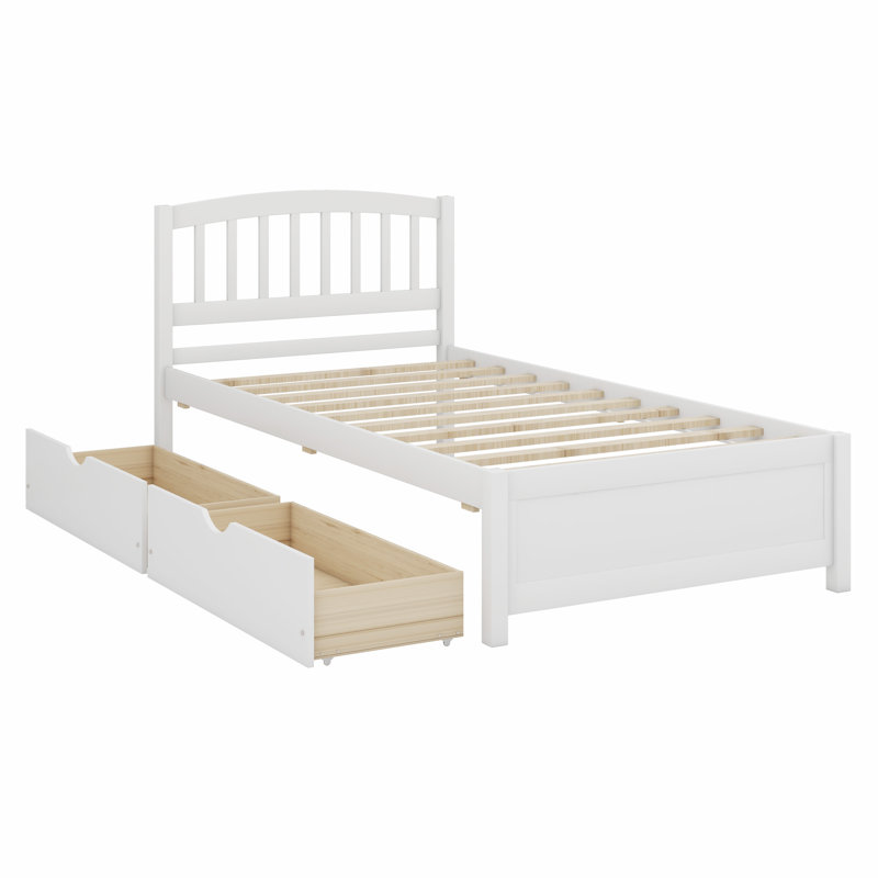 Lit plateforme avec rangement, Blanc