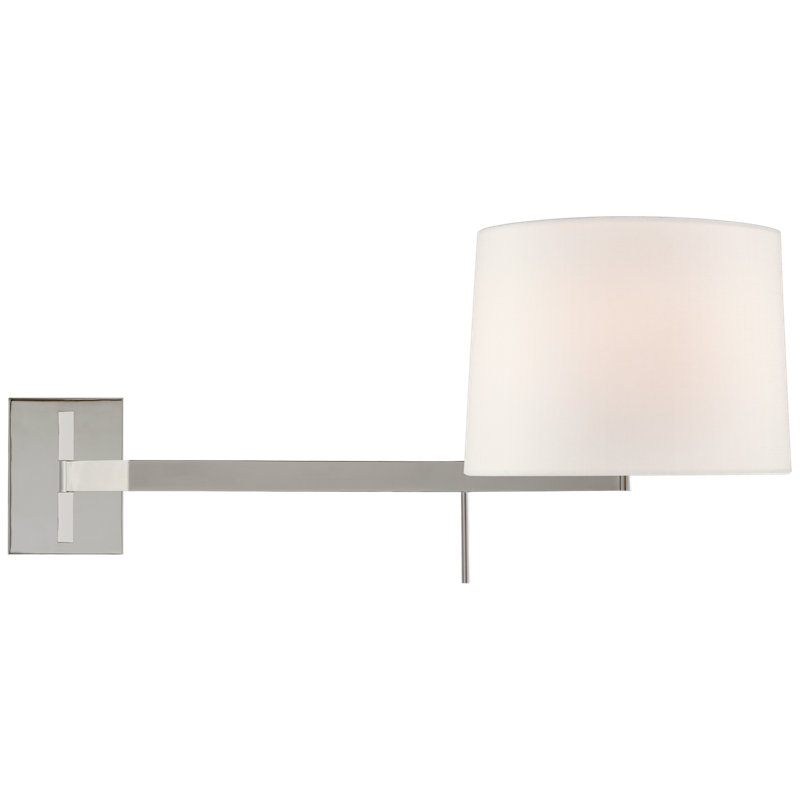 Barbara Barry Sweep Medium Left Articulating Sconce, Polished Nickel
