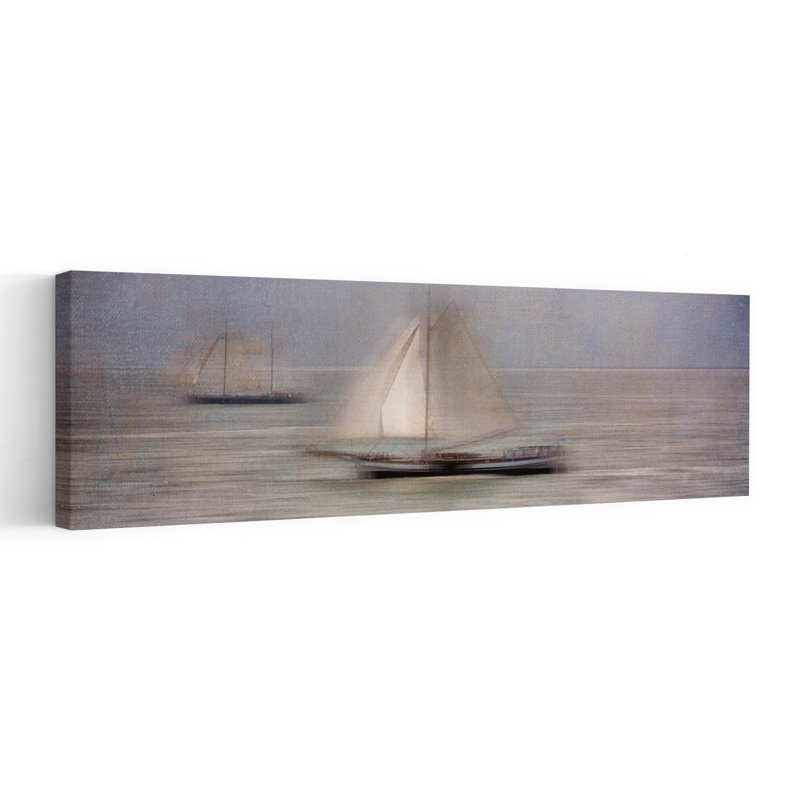 Rêveur de voiliers abstraits, art côtier océanique éthéré, H 36 po x l 12 po
